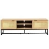 59 in. Metal Light Wood TV Stand Console Table with 2-Doors and 6-Shelf TV's up to 65 in. by Tidoin -Cheap Tidoin Store light wood tidoin tv stands cg ydw1 793 64 1000