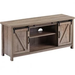Modern 51.9 in. Light Wood TV Stand Console Table with 2-Shelves and 2-Doors Fits TV's up to 55 in. by Tidoin -Cheap Tidoin Store light wood tidoin tv stands lp ydw2 4962 44 1000