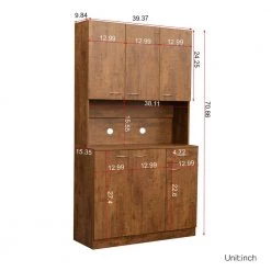 Modern 70.87 in. H Medium Wood Freestanding Kitchen Pantry Kitchen Cabinet with 6-Doors and 1-Drawer by Tidoin -Cheap Tidoin Store medium wood tidoin pantry cabinets js ydw3 0060 4f 1000