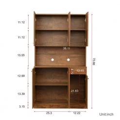Modern 70.87 in. H Medium Wood Freestanding Kitchen Pantry Kitchen Cabinet with 6-Doors and 1-Drawer by Tidoin -Cheap Tidoin Store medium wood tidoin pantry cabinets js ydw3 0060 c3 1000