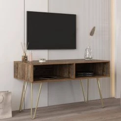 41.73 in. Wood Medium Wood with 2-Open Storage Drawers Fits TV's up to 45 in. with Metal Legs by Tidoin 18 41.73 in. Wood Medium Wood with 2-Open Storage Drawers Fits TV's up to 45 in. with Metal Legs by Tidoin -Cheap Tidoin Store medium wood tidoin tv stands js ydw3 3154 76 1000