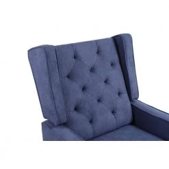 Navy Blue Polyester Linen Comfortable Rocking Chair Accent Chair with Arms by Magic Home -Cheap Tidoin Store navy blue magic home rockers gliders ottomans cs w39524908 44 1000