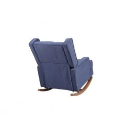 Navy Blue Polyester Linen Comfortable Rocking Chair Accent Chair with Arms by Magic Home -Cheap Tidoin Store navy blue magic home rockers gliders ottomans cs w39524908 66 1000