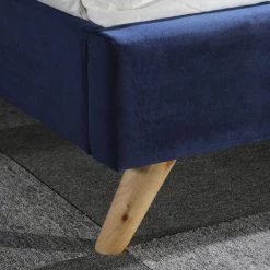 85.9 in. W Navy Velet Fabric Wood Platform Bed by Magic Home -Cheap Tidoin Store navy magic home platform beds cs w815s00007 44 1000