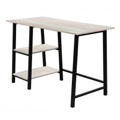 22.4 in.W Rectangular Oak Color Metal Frame Computer Desk with Wood Surface by Magic Home