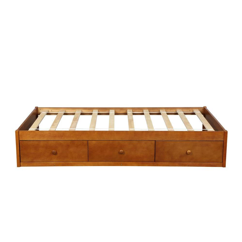 Oak Color Twin Size Platform Storage Bed with 3 Drawers by Magic Home 12 Oak Color Twin Size Platform Storage Bed with 3 Drawers by Magic Home - Image 10
