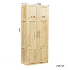 Modern 70.87 in. H Oak Freestanding Kitchen Cabinet Accent Storage Cabinet with 2 Doors and 4 Shelves by Tidoin -Cheap Tidoin Store oak tidoin accent cabinets js ydw3 0075 4f 1000