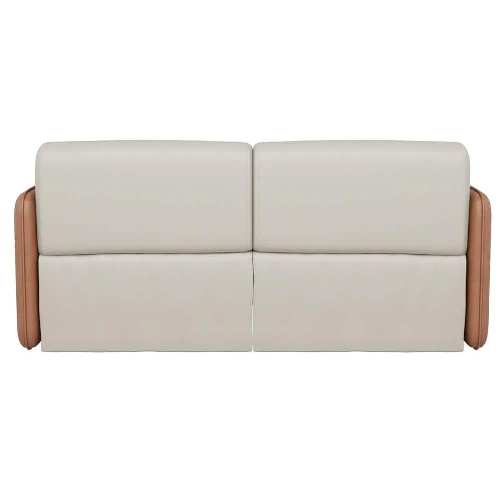 70 in. Orange and White Modern Leathaire Adjustable Backrest Design Pull Out Sleeper Sofa Bed with USB Port and Pockets by Magic Home 8 70 in. Orange and White Modern Leathaire Adjustable Backrest Design Pull Out Sleeper Sofa Bed with USB Port and Pockets by Magic Home - Image 6