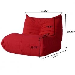 34.25 in. Teddy Velvet Rectangle Bean Bag Lazy Sofa in Yellow by Magic Home -Cheap Tidoin Store red magic home chaise lounges cs wf194102aac c3 1000