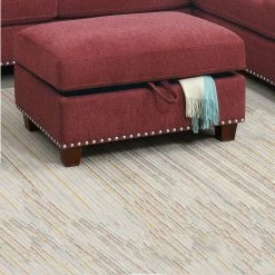 107 in. 3-Piece Polyester L Shape Sectional Sofa Set in Red with Storage Ottoman by Magic Home -Cheap Tidoin Store red magic home kitchen dining tables c11 hs00 f6419 4f 1000