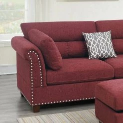107 in. 3-Piece Polyester L Shape Sectional Sofa Set in Red with Storage Ottoman by Magic Home -Cheap Tidoin Store red magic home kitchen dining tables c11 hs00 f6419 c3 1000