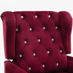 Diamond Tufted Red Velvet Push Back Wingback Armchair Recliner by Magic Home -Cheap Tidoin Store red magic home recliners cs w50125177 1f 1000