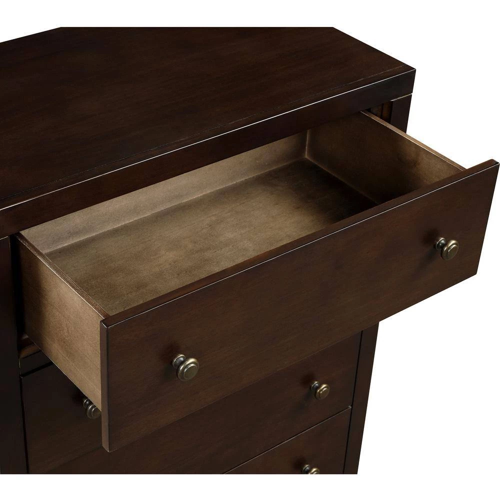 Vintage Brown 5-Drawer Rich Brown Solid Wood Chest of Drawers (29 in W. x 45 in H. x 16 in. D) by Magic Home 5 Vintage Brown 5-Drawer Rich Brown Solid Wood Chest of Drawers (29 in W. x 45 in H. x 16 in. D) by Magic Home - Image 3