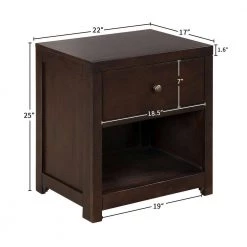 Aesthetic 1-Drawer Rich Brown Nightstand Sofa End Table (22 in. W x 25 in. H) by Magic Home 12 Aesthetic 1-Drawer Rich Brown Nightstand Sofa End Table (22 in. W x 25 in. H) by Magic Home -Cheap Tidoin Store rich brown magic home nightstands cs wf194143aad 4f 1000