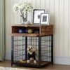 19.69 in.Wooden End Side Table Nightstand Dog Kennel Crate for Small Dogs,Rustic Brown by Magic Home -Cheap Tidoin Store rustic brown magic home end side tables cs wf036983daa 64 1000