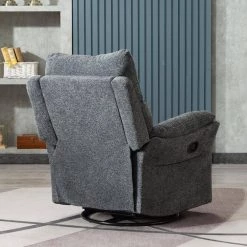 Manual Swivel Chenille Fabric Home Theater Recliner Chair,Smoke Grey by Magic Home -Cheap Tidoin Store smoke grey magic home recliners cs w50126904 31 1000