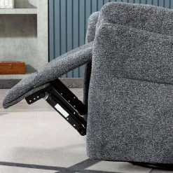 Manual Swivel Chenille Fabric Home Theater Recliner Chair,Smoke Grey by Magic Home -Cheap Tidoin Store smoke grey magic home recliners cs w50126904 4f 1000