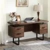 59 in. Retangular Walnut Brown Wood 3 Drawers Home Office Computer Desk Writing Study Table by Magic Home -Cheap Tidoin Store walnut brown magic home computer desks cs wf193467daa 64 1000