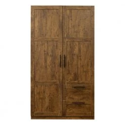 Modern 70.87 in. H Walnut Freestanding Kitchen Cabinet Accent Storage Cabinet with 2 Doors and 2 Drawers by Tidoin