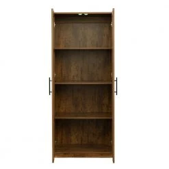 Modern 70.87 in. H Walnut Freestanding Kitchen Cabinet Accent Storage Cabinet with 2 Doors and 4 Shelves by Tidoin -Cheap Tidoin Store walnut tidoin accent cabinets js ydw3 0074 77 1000