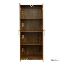 Modern 70.87 in. H Walnut Freestanding Kitchen Cabinet Accent Storage Cabinet with 2 Doors and 4 Shelves by Tidoin -Cheap Tidoin Store walnut tidoin accent cabinets js ydw3 0074 c3 1000