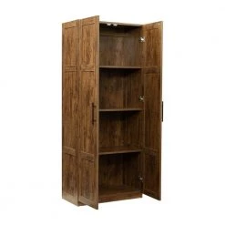 Modern 70.87 in. H Walnut Freestanding Kitchen Cabinet Accent Storage Cabinet with 2 Doors and 4 Shelves by Tidoin -Cheap Tidoin Store walnut tidoin accent cabinets js ydw3 0074 fa 1000