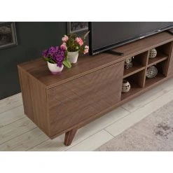 Modern 67 in. Wood Walnut TV Stand with 2 Storage Shelves and 2 Doors Fits TV's up to 70 in. by Tidoin -Cheap Tidoin Store walnut tidoin tv stands fur ydb0 491 1f 1000