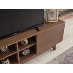 Modern 67 in. Wood Walnut TV Stand with 2 Storage Shelves and 2 Doors Fits TV's up to 70 in. by Tidoin -Cheap Tidoin Store walnut tidoin tv stands fur ydb0 491 44 1000