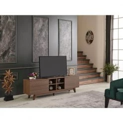 Modern 67 in. Wood Walnut TV Stand with 2 Storage Shelves and 2 Doors Fits TV's up to 70 in. by Tidoin -Cheap Tidoin Store walnut tidoin tv stands fur ydb0 491 4f 1000