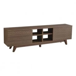 Modern 67 in. Wood Walnut TV Stand with 2 Storage Shelves and 2 Doors Fits TV's up to 70 in. by Tidoin
