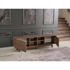 Modern 67 in. Wood Walnut TV Stand with 2 Storage Shelves and 2 Doors Fits TV's up to 70 in. by Tidoin -Cheap Tidoin Store walnut tidoin tv stands fur ydb0 491 77 1000