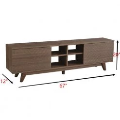 Modern 67 in. Wood Walnut TV Stand with 2 Storage Shelves and 2 Doors Fits TV's up to 70 in. by Tidoin -Cheap Tidoin Store walnut tidoin tv stands fur ydb0 491 c3 1000