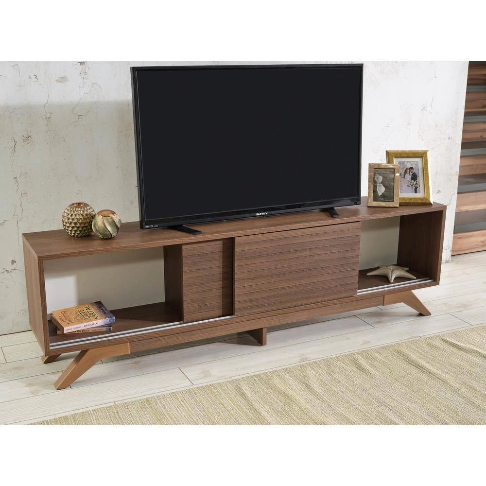 Modern 67 in. Wood Walnut TV Stand with 2 Doors Fits TV's up to 70 in. by Tidoin 8 Modern 67 in. Wood Walnut TV Stand with 2 Doors Fits TV's up to 70 in. by Tidoin - Image 6