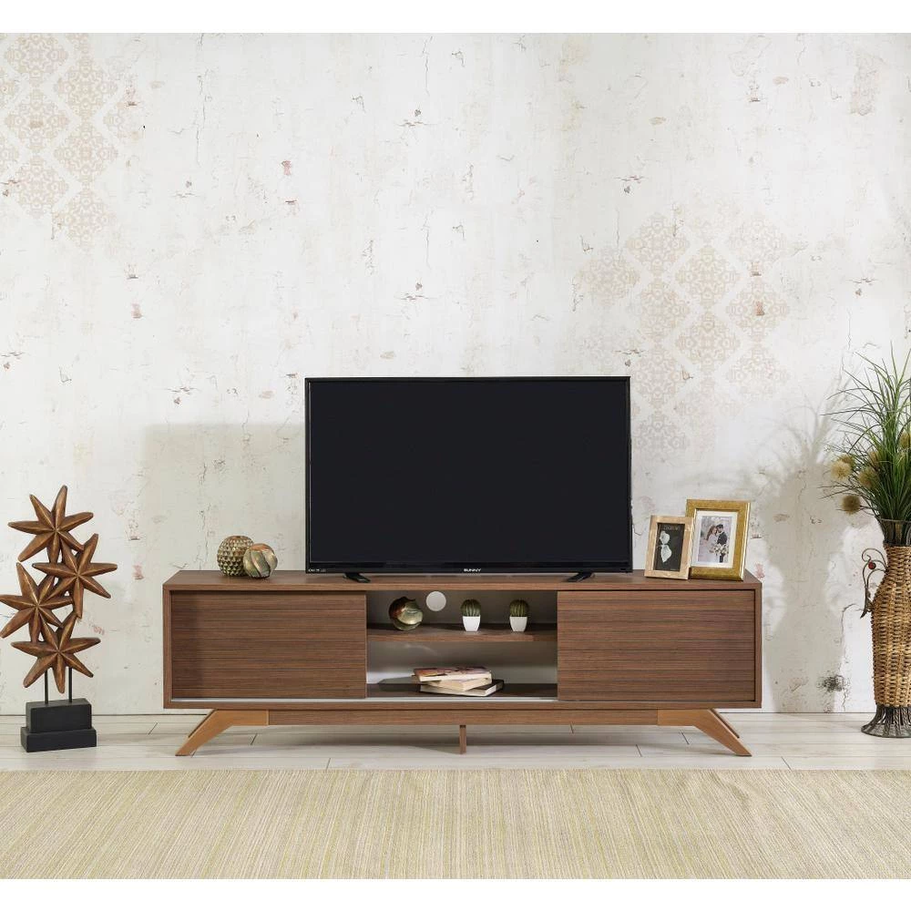 Modern 67 in. Wood Walnut TV Stand with 2 Doors Fits TV's up to 70 in. by Tidoin 10 Modern 67 in. Wood Walnut TV Stand with 2 Doors Fits TV's up to 70 in. by Tidoin - Image 8