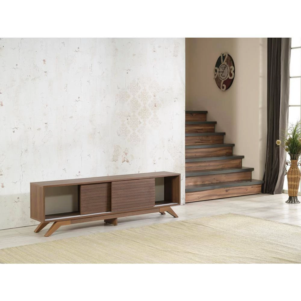 Modern 67 in. Wood Walnut TV Stand with 2 Doors Fits TV's up to 70 in. by Tidoin 7 Modern 67 in. Wood Walnut TV Stand with 2 Doors Fits TV's up to 70 in. by Tidoin - Image 5