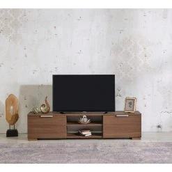 Modern 67 in. Wood Walnut TV Stand with 2 Storage Shelves and 2 Doors Fits TV's up to 70 in. by Tidoin -Cheap Tidoin Store walnut tidoin tv stands fur ydb0 497 31 1000