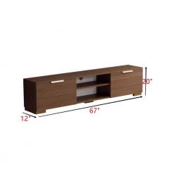 Modern 67 in. Wood Walnut TV Stand with 2 Storage Shelves and 2 Doors Fits TV's up to 70 in. by Tidoin -Cheap Tidoin Store walnut tidoin tv stands fur ydb0 497 c3 1000