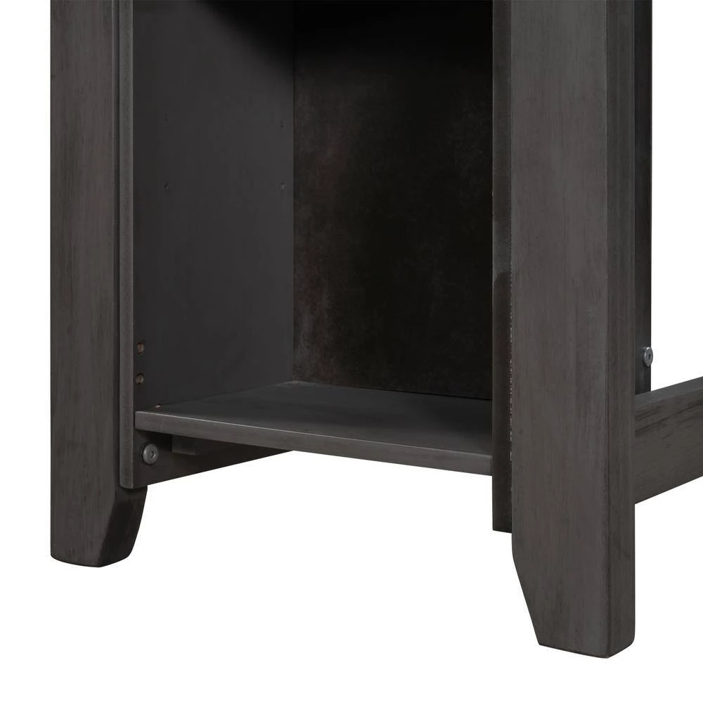 5-Piece White and Cherry Wood Dining Table Set by Magic Home 8 5-Piece White and Cherry Wood Dining Table Set by Magic Home - Image 6