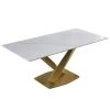 70.87 in. Modern White Rectangular Sintered Stone Dining Table with Gold X-Shaped Carbon Steel Legs by Magic Home -Cheap Tidoin Store white and gold magic home kitchen dining tables mh dtt18w dtl4g 64 1000