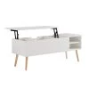 43.31 in. Storage Computer Accent Coffee Table with Liftable Top,White by Magic Home