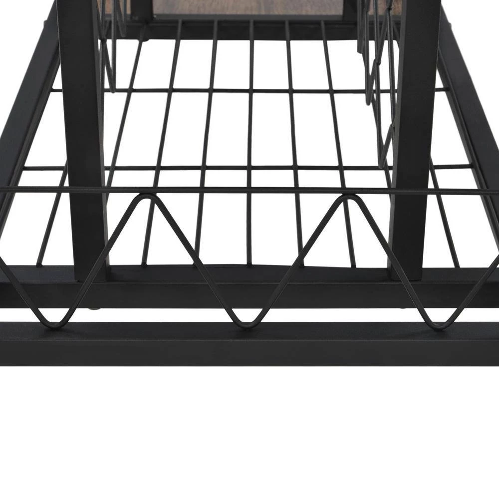 39.3 in. L White Freestanding Kitchen Metal Wine Bar Cabinet Console Table Buffet Table with Glass Holder by Magic Home 5 39.3 in. L White Freestanding Kitchen Metal Wine Bar Cabinet Console Table Buffet Table with Glass Holder by Magic Home - Image 3