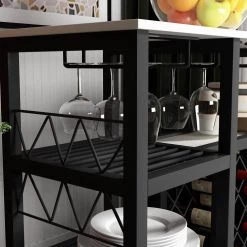 39.3 in. L White Freestanding Kitchen Metal Wine Bar Cabinet Console Table Buffet Table with Glass Holder by Magic Home 18 39.3 in. L White Freestanding Kitchen Metal Wine Bar Cabinet Console Table Buffet Table with Glass Holder by Magic Home -Cheap Tidoin Store white magic home console tables cs wf191267aak 4f 1000