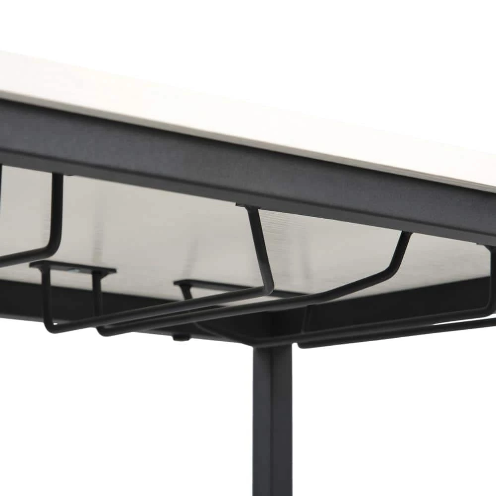 39.3 in. L White Freestanding Kitchen Metal Wine Bar Cabinet Console Table Buffet Table with Glass Holder by Magic Home 12 39.3 in. L White Freestanding Kitchen Metal Wine Bar Cabinet Console Table Buffet Table with Glass Holder by Magic Home - Image 10