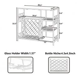 39.3 in. L White Freestanding Kitchen Metal Wine Bar Cabinet Console Table Buffet Table with Glass Holder by Magic Home 17 39.3 in. L White Freestanding Kitchen Metal Wine Bar Cabinet Console Table Buffet Table with Glass Holder by Magic Home -Cheap Tidoin Store white magic home console tables cs wf191267aak c3 1000