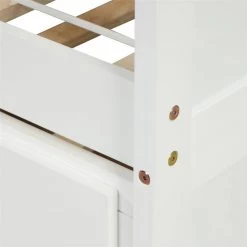 White Full Size Daybed Captain Bed With Twin Size Trundle And 3 Drawers Made By Solid Wood by Magic Home -Cheap Tidoin Store white magic home daybeds cs w697s00002 66 1000