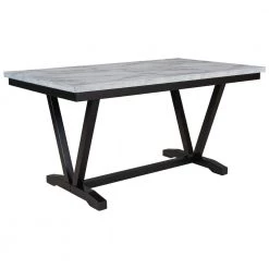 6-Piece Rectangular White Wood Top Dining Room Set with Black V-Shaped Legs by Magic Home -Cheap Tidoin Store white magic home dining room sets cs st000057aak 4f 1000