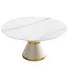 59.05 in. Sintered Stone Round Dining Table with White Leather Pedestal Legs by Magic Home -Cheap Tidoin Store white magic home kitchen dining tables pv dt 003aw14 64 1000