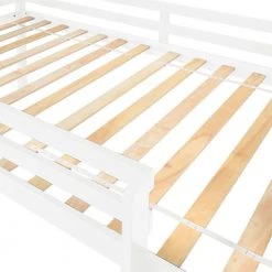 White Loft Bed Twin Size with Guard Rail Ladder and No Box Spring Needed by Magic Home 11 White Loft Bed Twin Size with Guard Rail Ladder and No Box Spring Needed by Magic Home -Cheap Tidoin Store white magic home loft beds cs mf194231aab 4f 1000