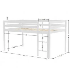 White Loft Bed Twin Size with Guard Rail Ladder and No Box Spring Needed by Magic Home 10 White Loft Bed Twin Size with Guard Rail Ladder and No Box Spring Needed by Magic Home -Cheap Tidoin Store white magic home loft beds cs mf194231aab c3 1000
