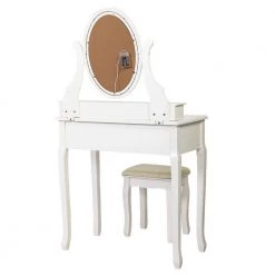 Classic Makeup Dressing Vanity Jewelry Armoire Set with Removeable 360° Rotating LED Mirror and Stool, White by Magic Home -Cheap Tidoin Store white magic home makeup vanities cs w1041p0969 fa 1000